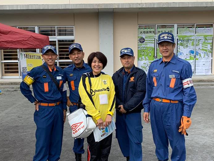 消防団員の方と